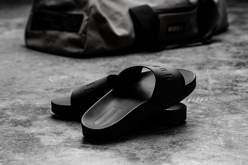 Black Nobull Adjustable Men's Slides | CA E1191B